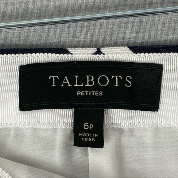 Talbots Pencil Skirt Sz 6 Petite Black and White Geometric Mini - Picture 7 of 11